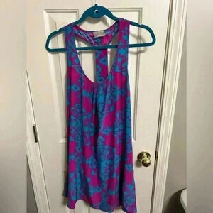 Alice & Trixie Racerback Geometric 100% Silk Dress Size Medium